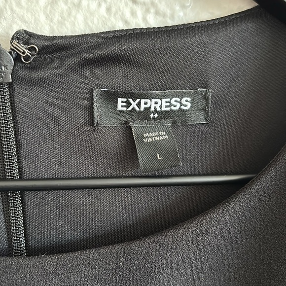 Express Black Faux Leather accent zip back one piece jumpsuit Large - Picture 5 of 9